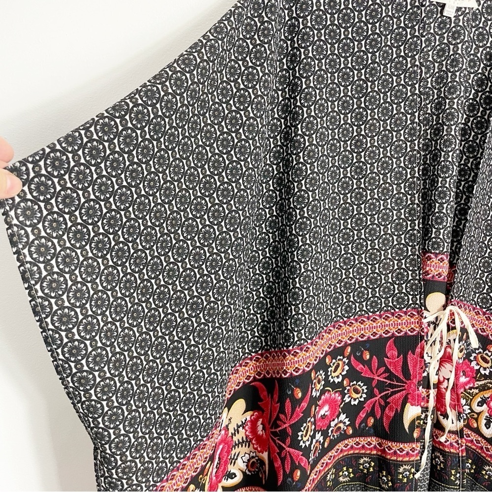 Umgee Boho Floral Fringe Kimono Poncho Swim Cover Up XXL - Picture 3 of 7